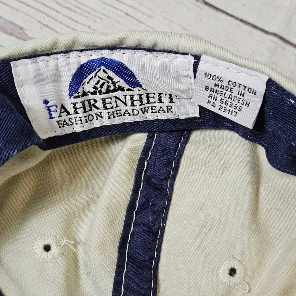 Fahrenheit Hat Adjustable Men's Cream Navy American Flag Tooth WSDA Grassroots